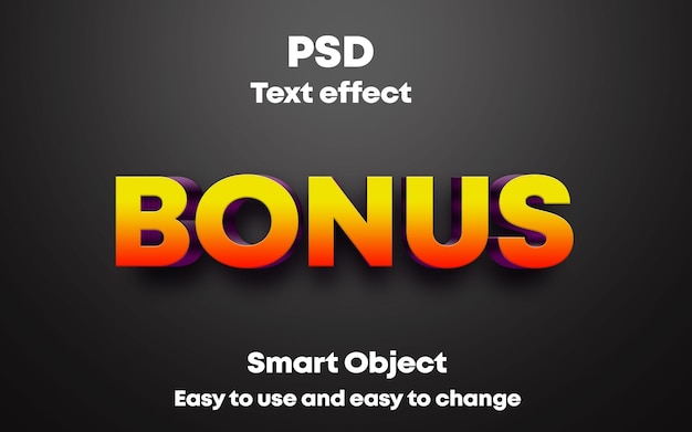 Une affiche qui dit objet intelligent à effet de texte psd