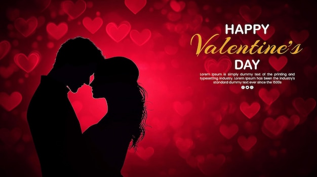 Une affiche romantique pour un couple avec Joyeux Saint-Valentin
