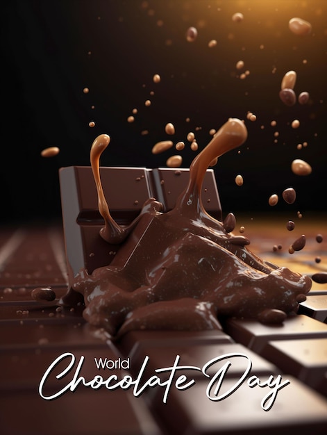 PSD une affiche saluant la journée mondiale du chocolat