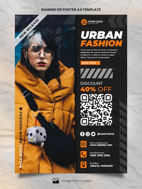 Affiche De Style Urbain De Vente De Mode A4 Ou Modèle De Bannière