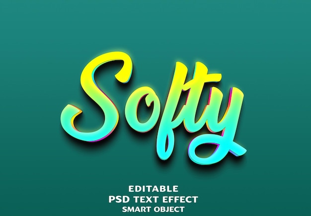 une affiche verte et bleue qui dit softie