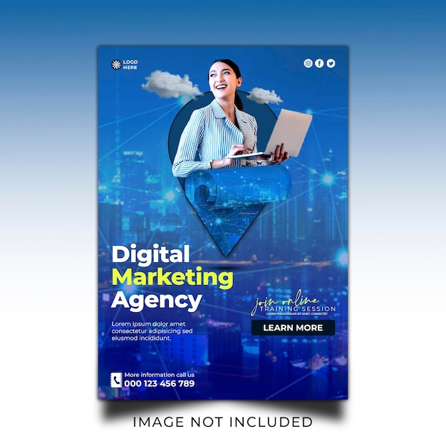Affiche verticale pour agence de marketing numérique