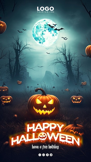 PSD affiches de joyeux halloween