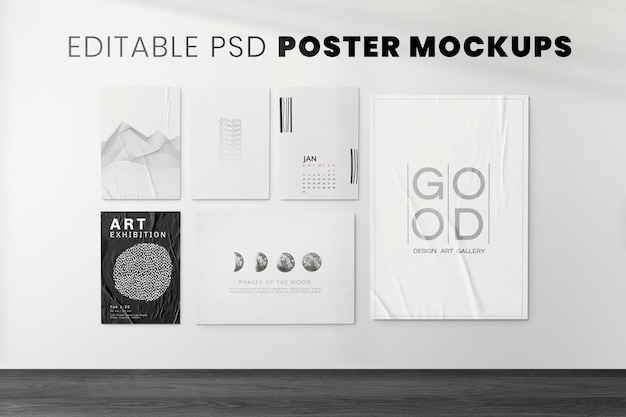 Affiches maquette psd sur un mur de béton