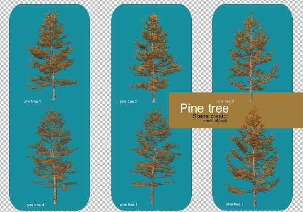 PSD affichez différents motifs de pins