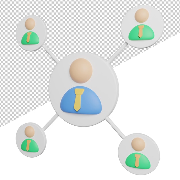 affiliate marketing connection side view icon 3d rendering illustration on transparent background