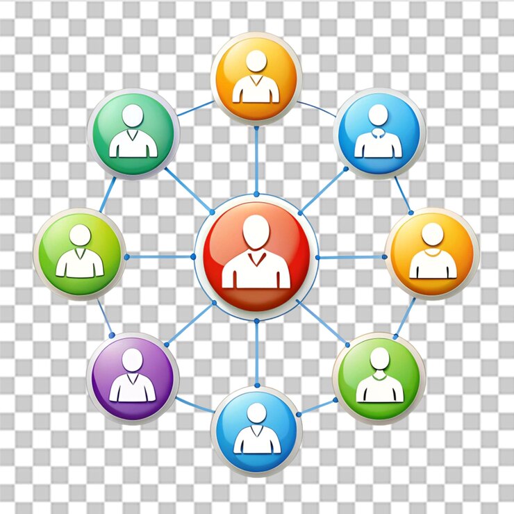 PSD affiliate-marketing-verbindung isoliert auf transparentem hintergrund