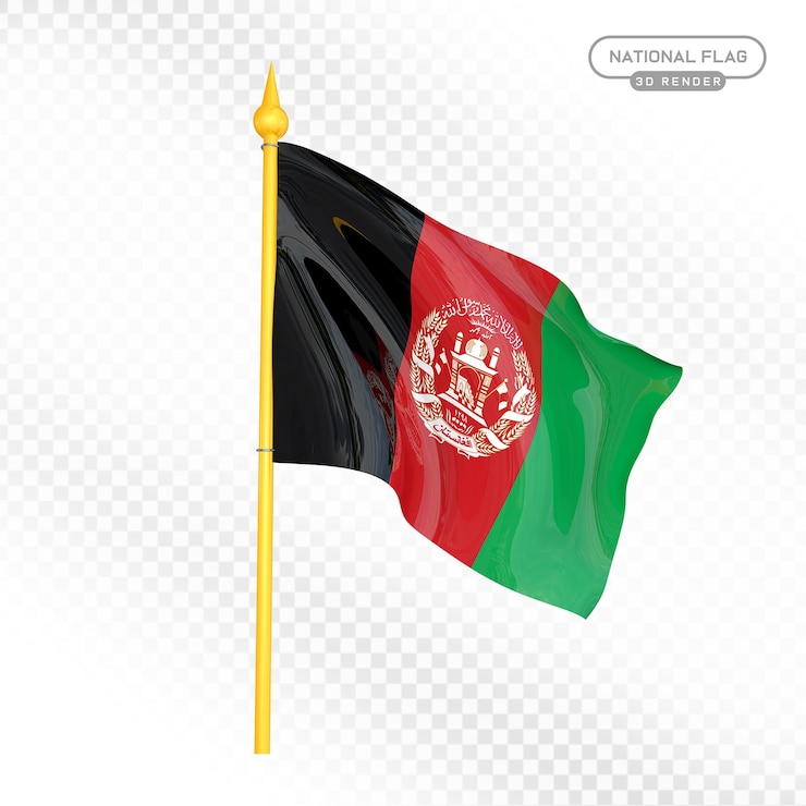 PSD afghan national flag 3d render