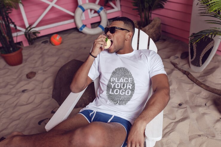Afrikanischer Mann T-Shirt Mock-Up