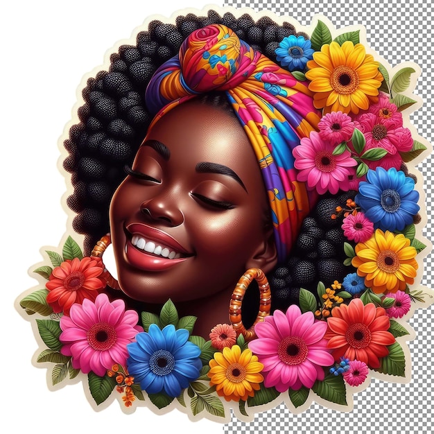 PSD afro elegance pngready aislamiento de una impresionante belleza africana