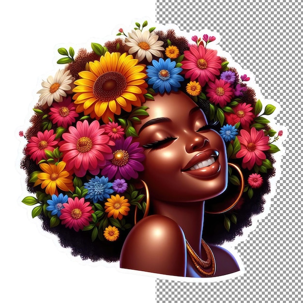 PSD afro elegance pngready isolamento de uma impressionante beleza africana