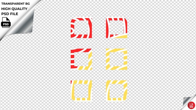 PSD el agarre ligero vertical psd icono vectorial rojo amarillo estriado psd transparente