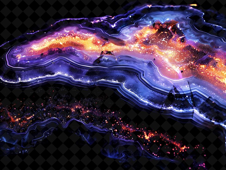 PSD agate dust ripple effect con un ripple multicolore e agat magic neon color su sfondo scuro