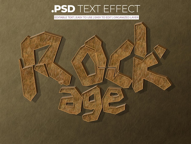 Age Rock Estilo de efeito de texto PSD Editável