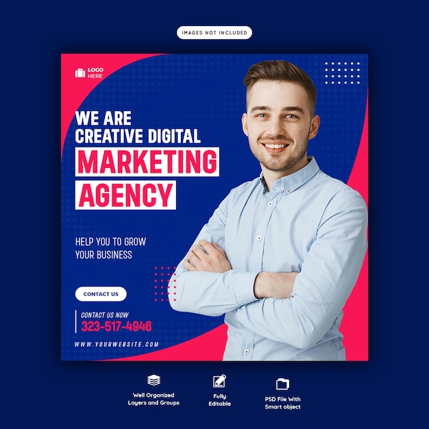 Agence de marketing numérique et modèle de publication sur les réseaux sociaux d'entreprise