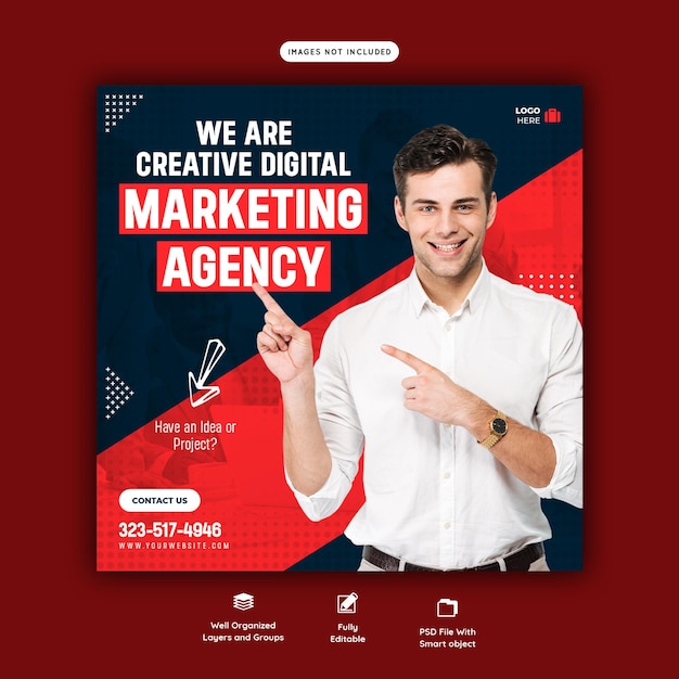 Agence de marketing numérique et modèle de publication sur les réseaux sociaux d'entreprise