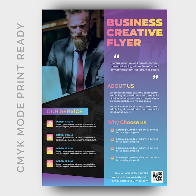 Agencia de creatividad moderna plantilla de diseño de folleto de negocios