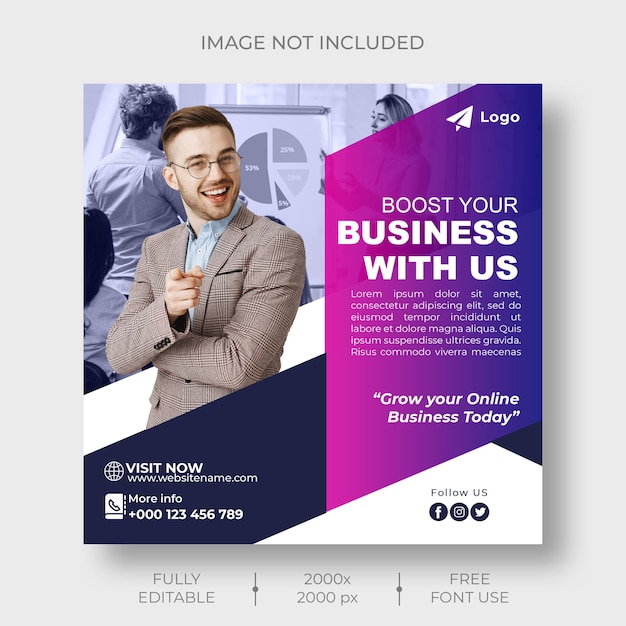 Agência de marketing digital criativa modelo de banner social Post ou PSD