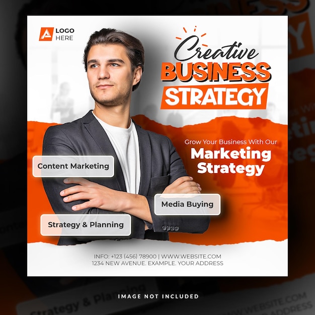 Agência de marketing digital e banner de mídia social corporativa ou modelo de postagem no Instagram