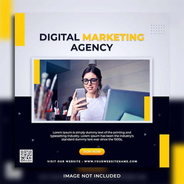 Agência de marketing digital e design de modelo de postagem de mídia social corporativa