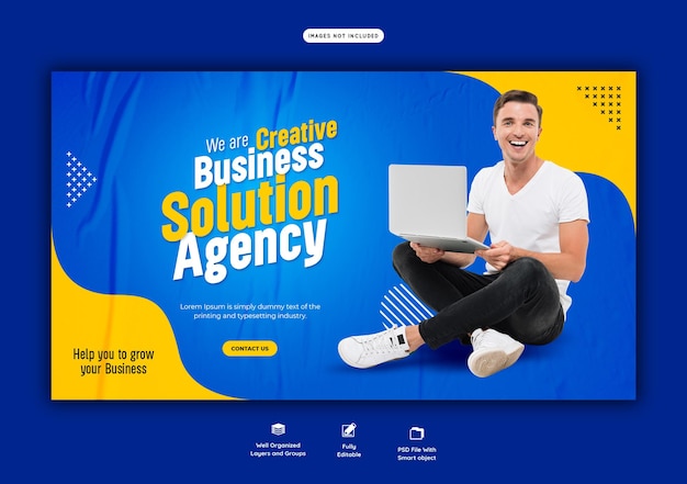 Agência de marketing digital e modelo de banner da web corporativo