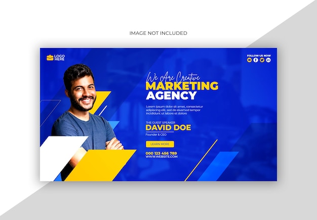 Agência de marketing digital e modelo de banner da web corporativo
