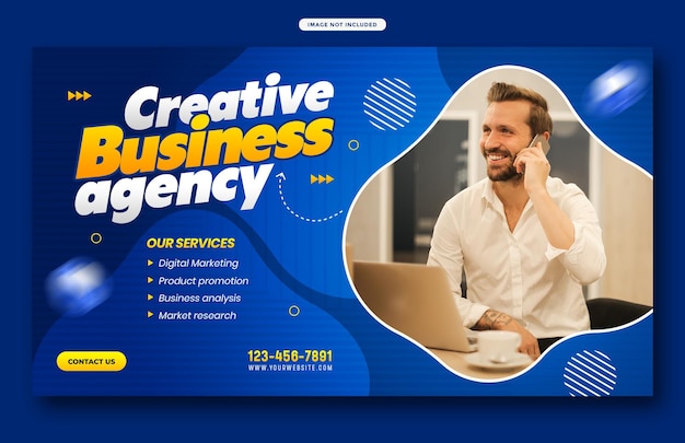 Agência de marketing digital e projeto de modelo de capa corporativa do Facebook