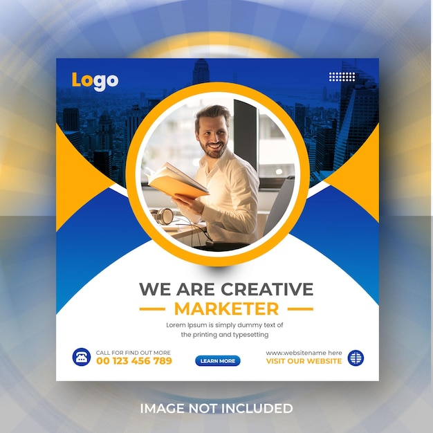 Agência de marketing digital instagram post quadrado banner de postagem de mídia social