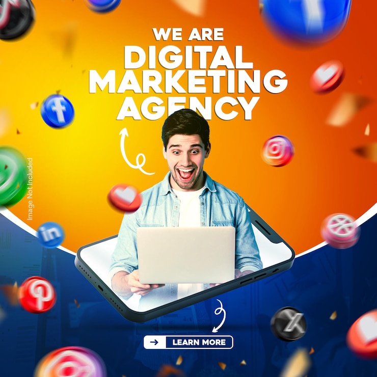 PSD agência de marketing digital modelo de postagem de mídia social corporativa