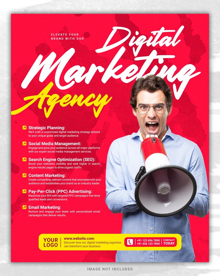 PSD agência de marketing digital online e corporate especialista em design de modelos de mídia social