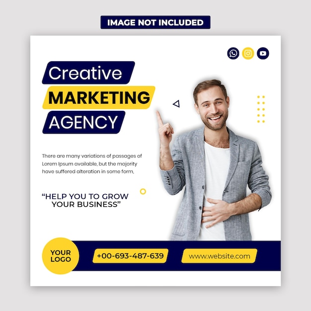 Agência de marketing digital PSD e modelo de postagem de mídia social corporativa