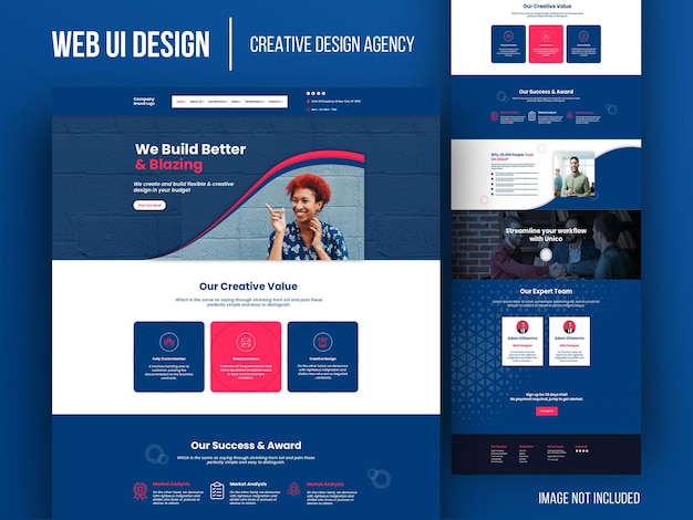 PSD agencia de diseño creativo de interfaz de usuario web