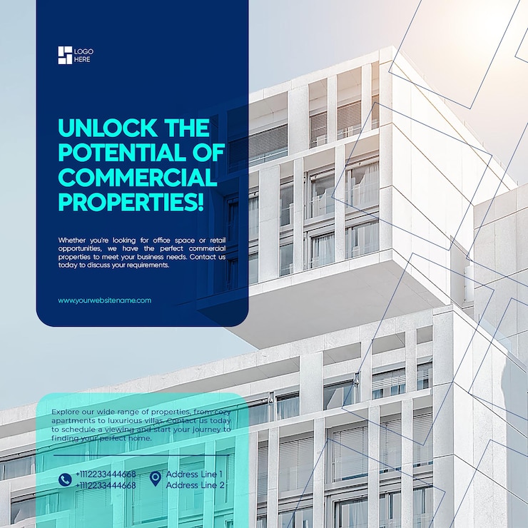PSD agência imobiliária flyer de mídia social