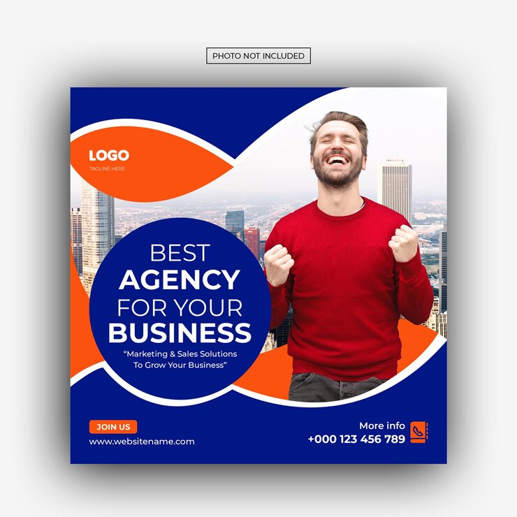 PSD agencia de marketing digital y diseño de plantilla de publicación de redes sociales corporativas