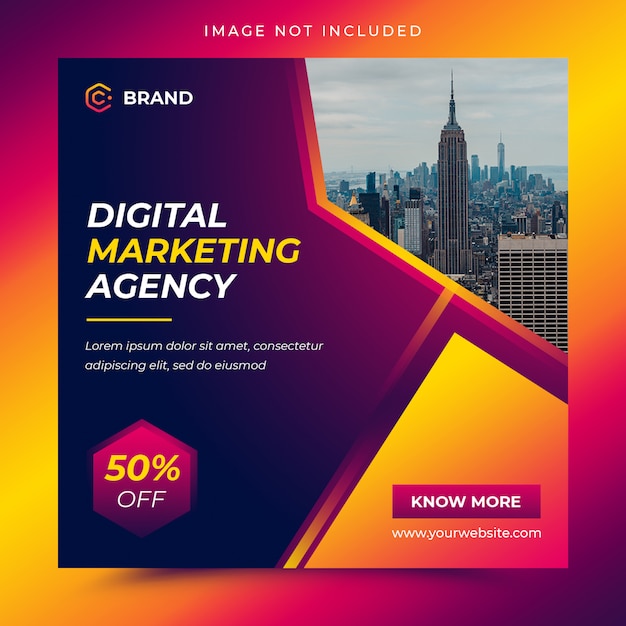 Agencia de marketing digital instagram business banner template