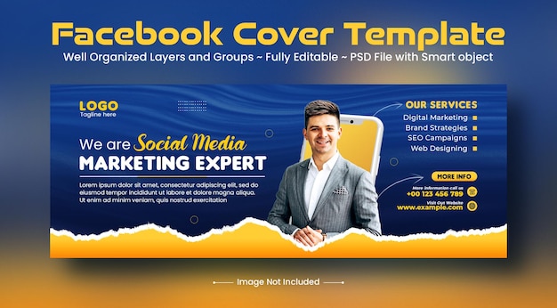 PSD agencia de marketing digital y plantilla de banner de portada de facebook corporativo