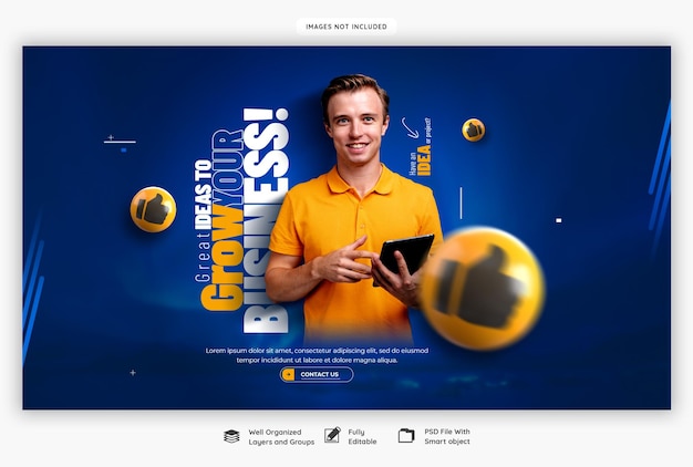 Agencia de marketing digital y plantilla de banner web corporativo