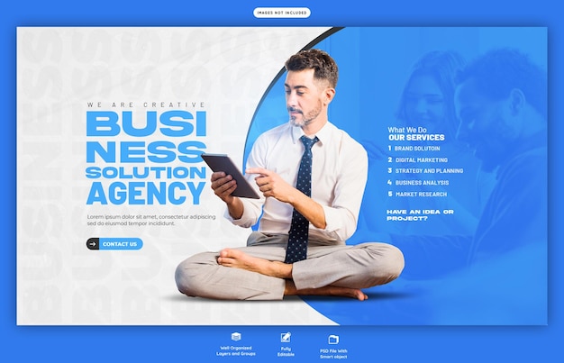 Agencia de marketing digital y plantilla de banner web corporativo