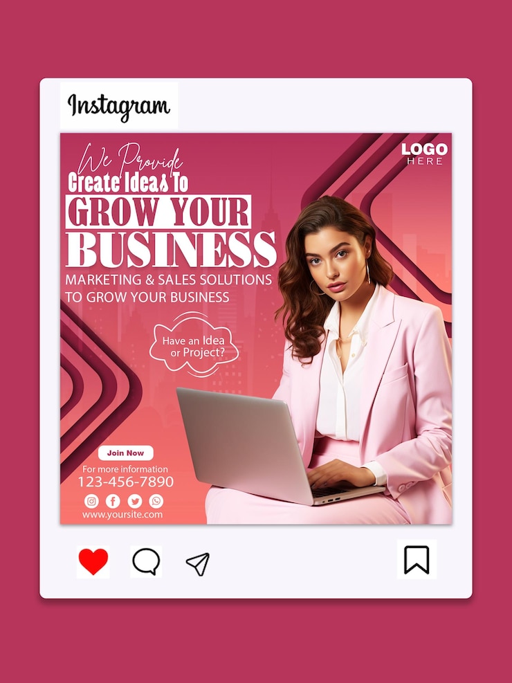 PSD agencia de marketing digital y plantilla de publicación corporativa en redes sociales.