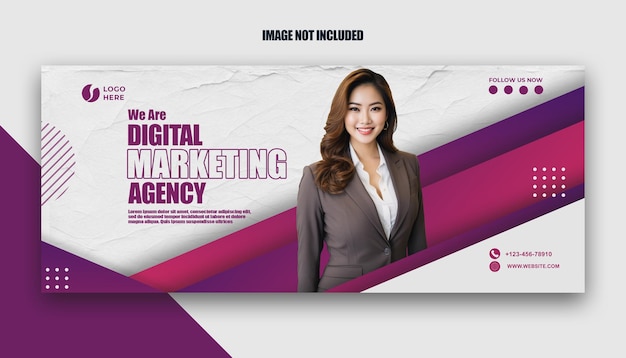 PSD agencia de marketing digital profesional anuncio con información de contacto diseño moderno