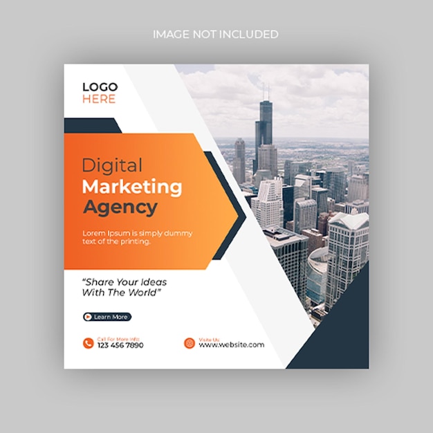 Agencia de marketing digital publicación en redes sociales publicación de instagram y plantilla de anuncios de banner web psd