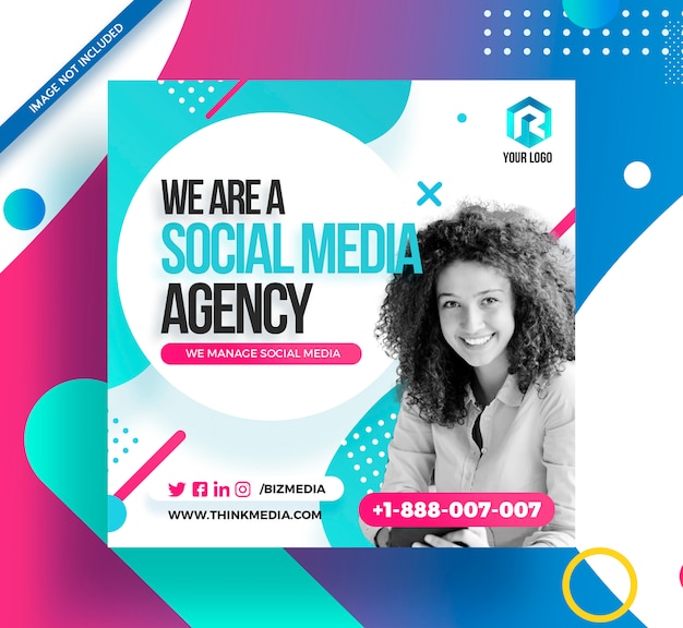 Agencia de medios sociales square post instagram banner