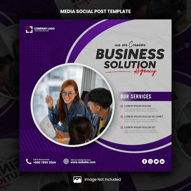 Agencia de Negocios Creativos Medios de Comunicación Social plantilla de publicación