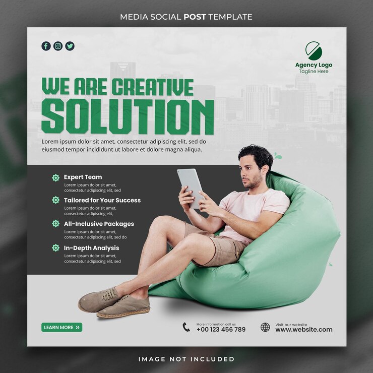 PSD la agencia de soluciones creativas media social post template