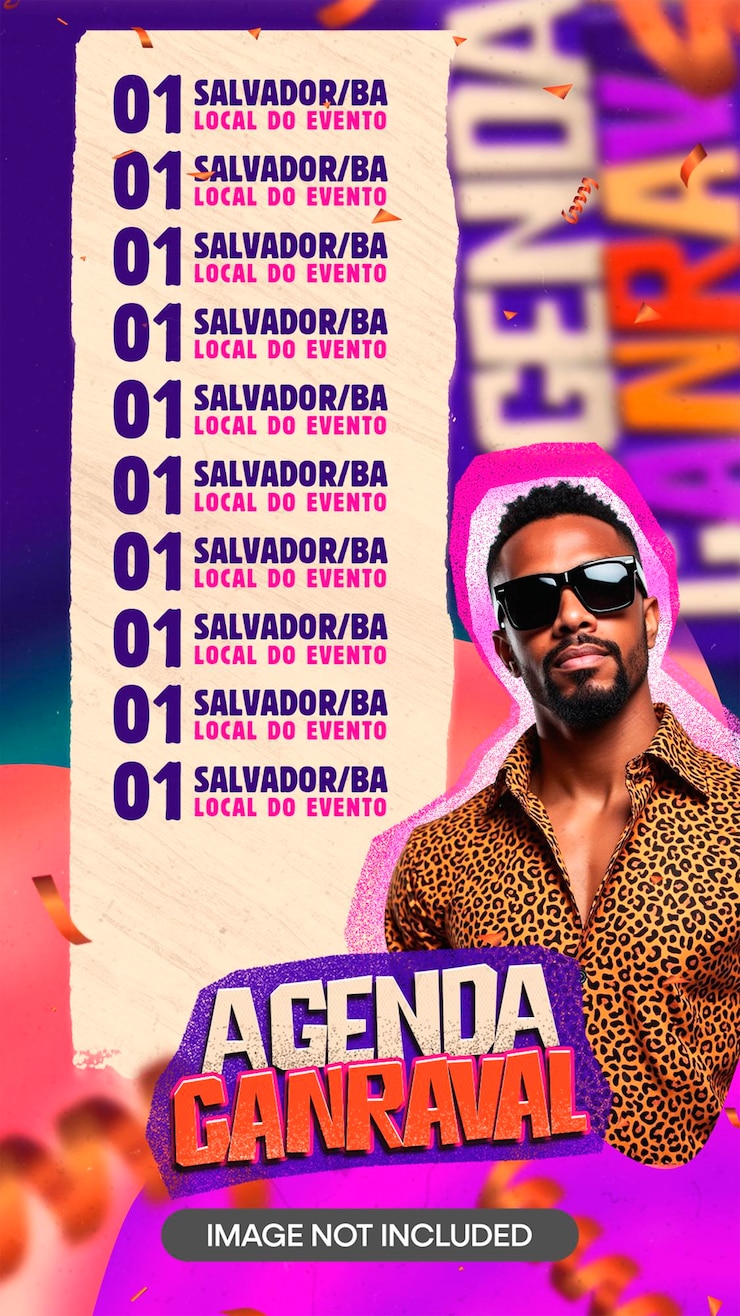 PSD la agenda del carnaval es un folleto de historia con una plantilla editable.