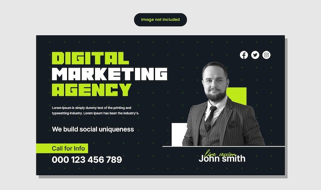 Agentur für digitales Marketing und Web-Banner-Vorlage