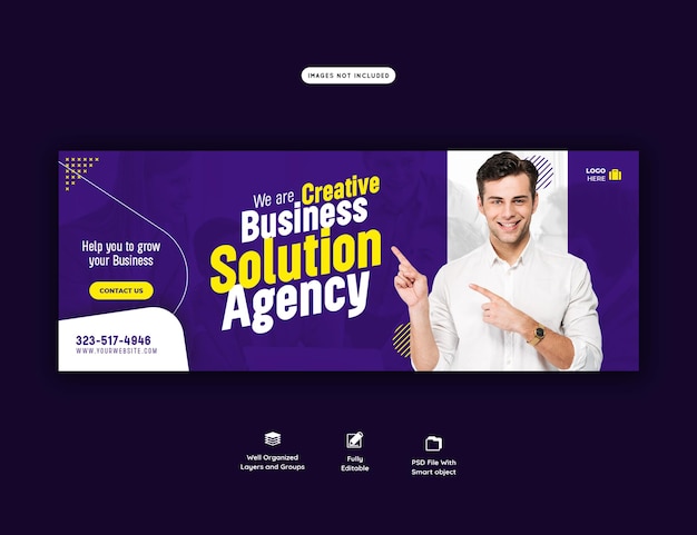 Agenzia di marketing digitale e modello di copertina di Facebook aziendale