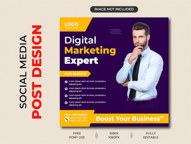 agenzia di marketing digitale e post sui social media aziendali o modello di banner instagram