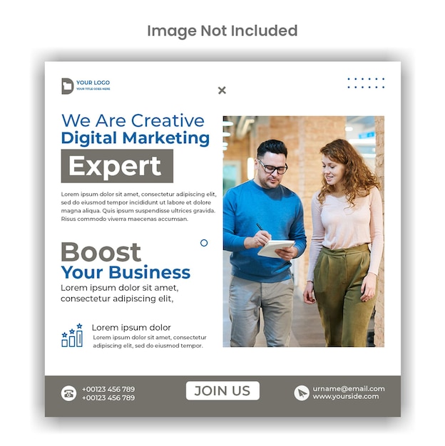 Agenzia di marketing digitale instagram o modello di post sui social media