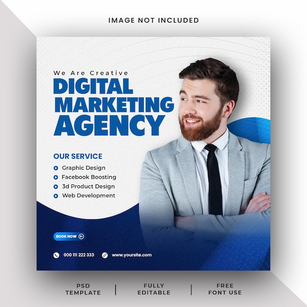 Agenzia di marketing digitale Media sociali Instagram Post Banner Template